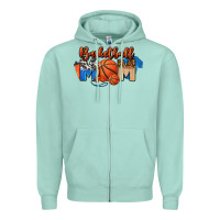 Seafoam basketball mom Zipper Hoodie - FaDigitalArtStudio