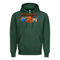 Sports Green basketball mom Zipper Hoodie - FaDigitalArtStudio