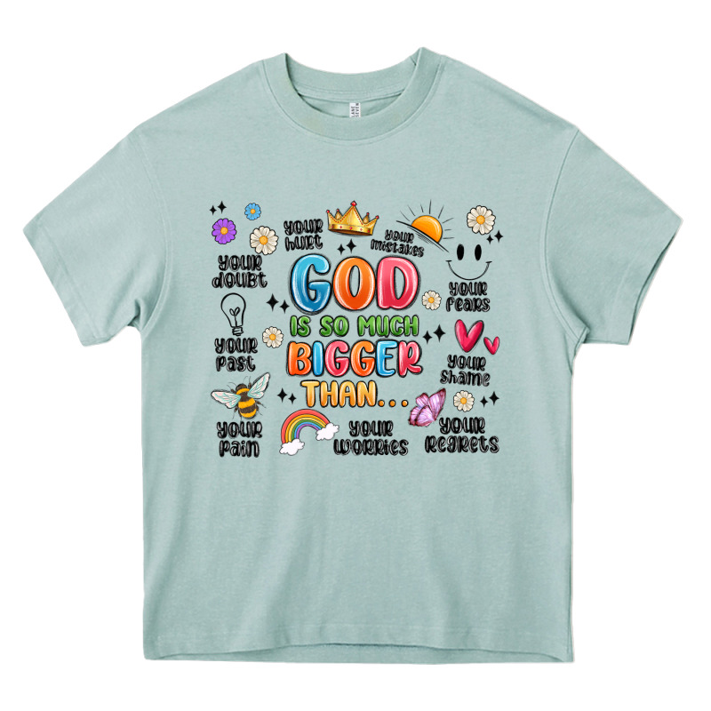 God Is So Much Bigger Than... Heavy Core Tee by MaliasSmallBusiness | Teevron