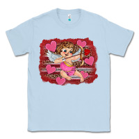 Dusty Blue valentine's day cupid heart Classic Tee - RanaPortraitStore