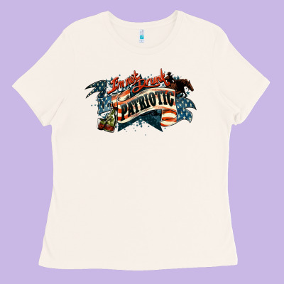Patriotic Drunk America Ladies Tee Designed By Nancycooperartshop