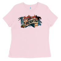 Bubblegum Pink patriotic drunk america Ladies Tee - NancyCooperArtShop