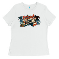 White patriotic drunk america Ladies Tee - NancyCooperArtShop