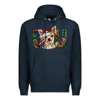 Navy Christmas chihuahua joy Premium Hoodie - RanaPortraitStore