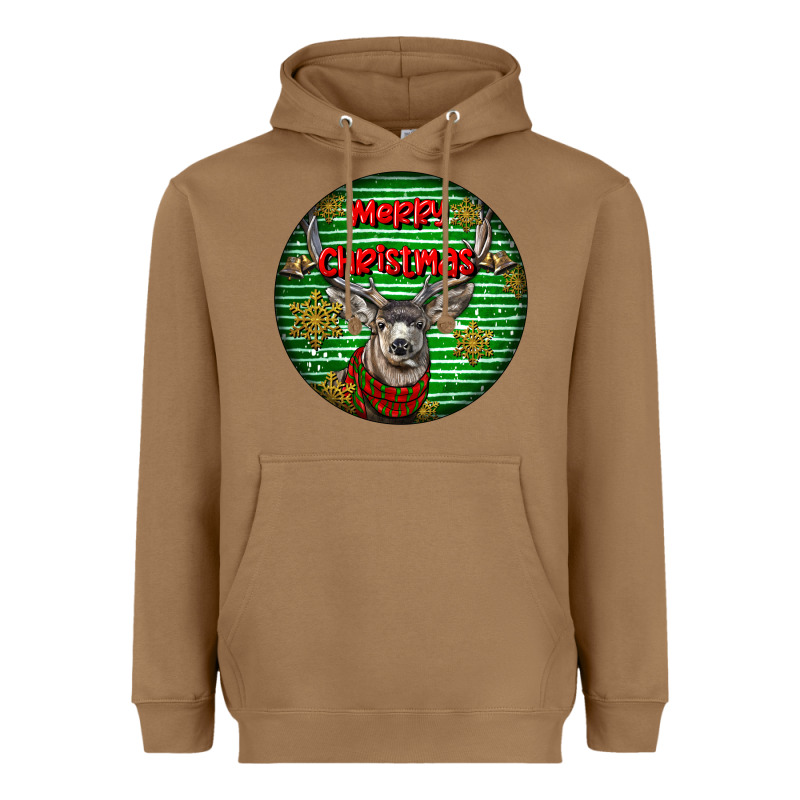Mule Buck Deer Head Christmas Heavyweight Hoodie by LillyAllenDesigns | Teevron