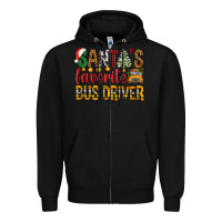 Black Santa's Favorite Bus Driver Zipper Hoodie - BundleAndBundleShop