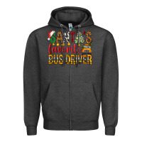 Charcoal Heather Santa's Favorite Bus Driver Zipper Hoodie - BundleAndBundleShop