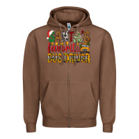 Chestnut Santa's Favorite Bus Driver Zipper Hoodie - BundleAndBundleShop