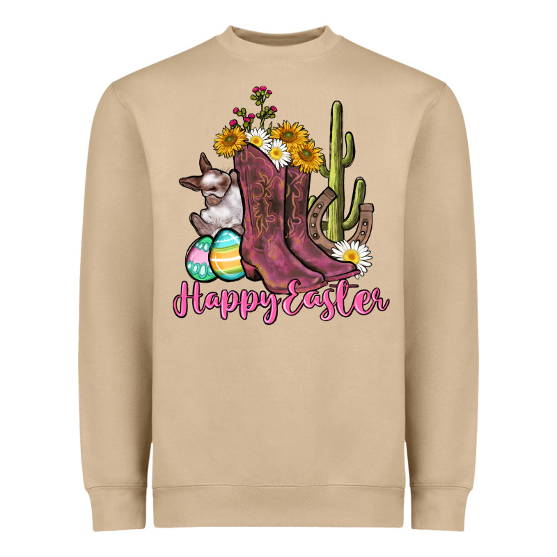 Happy Easter Western Easter Day Heavyweight Sweatshirt by CowGirlArtShop | Teevron