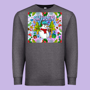 Chillin Snow Premium Sweatshirt Designed By Cowhidedigitalart