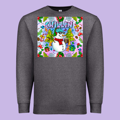 Chillin Snow Premium Sweatshirt Designed By Cowhidedigitalart