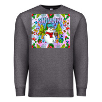 Charcoal Heather Chillin Snow Premium Sweatshirt - CowhideDigitalArt