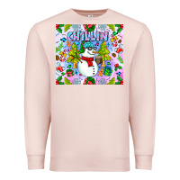 Pale Pink Chillin Snow Premium Sweatshirt - CowhideDigitalArt