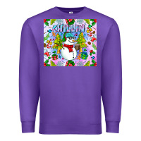 Purple Chillin Snow Premium Sweatshirt - CowhideDigitalArt