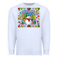White Chillin Snow Premium Sweatshirt - CowhideDigitalArt