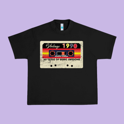 Vintage 1990 60th Birthday Cassette 30 Years Old 60 Years Urban Heavy Tee Designed By Bettercallsaul