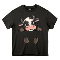 Asphalt custom cow Heavy Core Tee - MaliasSmallBusiness