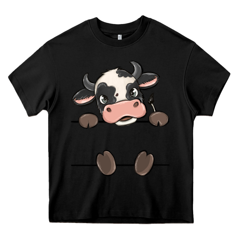 Custom Cow Heavy Core Tee by MaliasSmallBusiness | Teevron