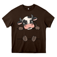 Chocolate Brown custom cow Heavy Core Tee - MaliasSmallBusiness