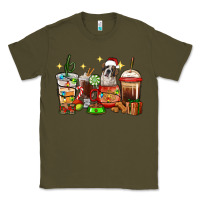 Army Green Christmas coffee cups with Saint Bernard Classic Tee - RanaPortraitStore