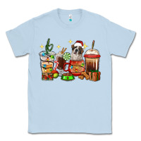 Dusty Blue Christmas coffee cups with Saint Bernard Classic Tee - RanaPortraitStore