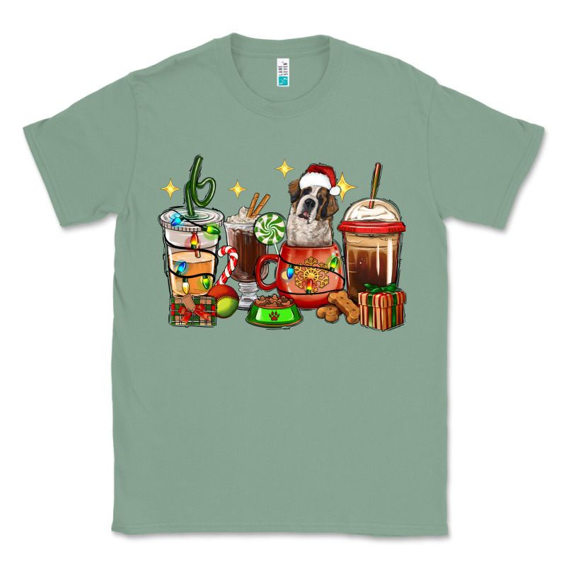 Christmas Coffee Cups With Saint Bernard Classic Tee by RanaPortraitStore | Teevron