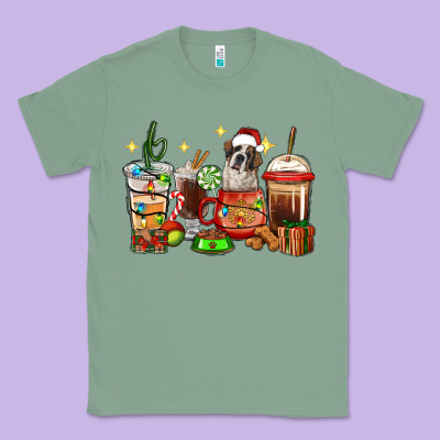 Christmas Coffee Cups With Saint Bernard Classic Tee Designed By Ranaportraitstore