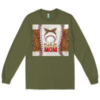 Army Green baseball mom with leopard tumbler tbs Long Sleeve Tee - TumblerDesignByShophia