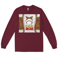 Burgundy baseball mom with leopard tumbler tbs Long Sleeve Tee - TumblerDesignByShophia
