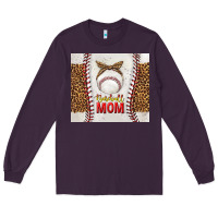 Plum baseball mom with leopard tumbler tbs Long Sleeve Tee - TumblerDesignByShophia