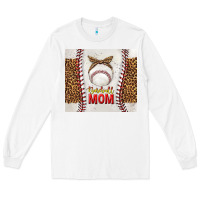 White baseball mom with leopard tumbler tbs Long Sleeve Tee - TumblerDesignByShophia