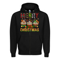 Black merry christmas with cupcake bbs Zipper Hoodie - BundleAndBundleShop