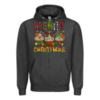 Charcoal Heather merry christmas with cupcake bbs Zipper Hoodie - BundleAndBundleShop