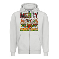 Dove Grey merry christmas with cupcake bbs Zipper Hoodie - BundleAndBundleShop