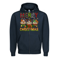 Navy merry christmas with cupcake bbs Zipper Hoodie - BundleAndBundleShop