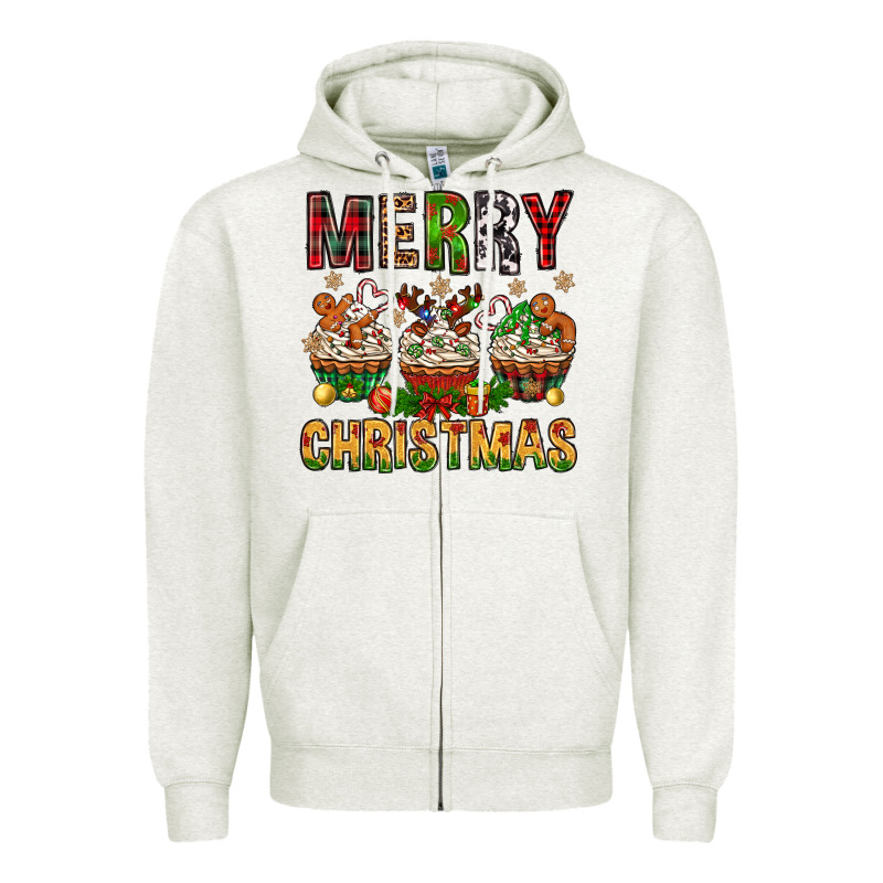 Merry Christmas With Cupcake Bbs Zipper Hoodie by BundleAndBundleShop | Teevron