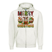 Oatmeal Heather merry christmas with cupcake bbs Zipper Hoodie - BundleAndBundleShop