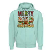 Seafoam merry christmas with cupcake bbs Zipper Hoodie - BundleAndBundleShop
