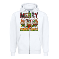 White merry christmas with cupcake bbs Zipper Hoodie - BundleAndBundleShop