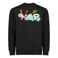 Black Hop bunny Easter Day Heavyweight Sweatshirt - CowGirlArtShop