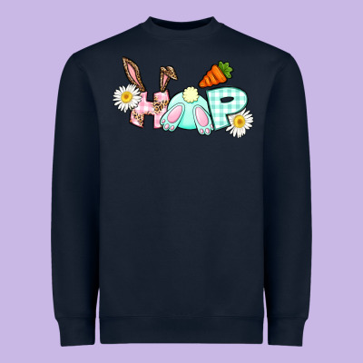 Hop Bunny Easter Day Heavyweight Sweatshirt Designed By Cowgirlartshop