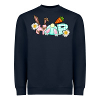 Navy Hop bunny Easter Day Heavyweight Sweatshirt - CowGirlArtShop