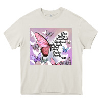 Cream bible verse Heavy Core Tee - MaliasSmallBusiness