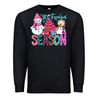 Black It's Freezin Season Premium Sweatshirt - CowhideDigitalArt