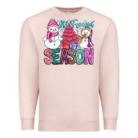 Pale Pink It's Freezin Season Premium Sweatshirt - CowhideDigitalArt