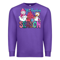 Purple It's Freezin Season Premium Sweatshirt - CowhideDigitalArt