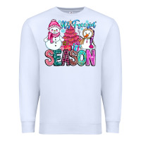 White It's Freezin Season Premium Sweatshirt - CowhideDigitalArt