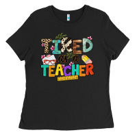 Black tired as a teacher Ladies Tee - NancyCooperArtShop