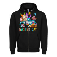 Black Easter Day With Truck Zipper Hoodie - BundleAndBundleShop
