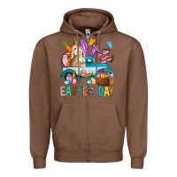Chestnut Easter Day With Truck Zipper Hoodie - BundleAndBundleShop